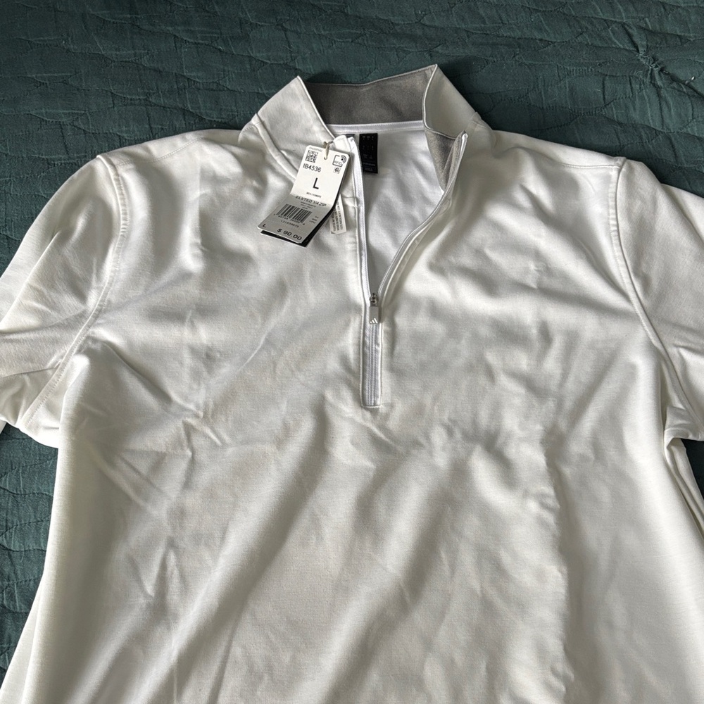 Adidas Men's White Quarter-Zip Shirt